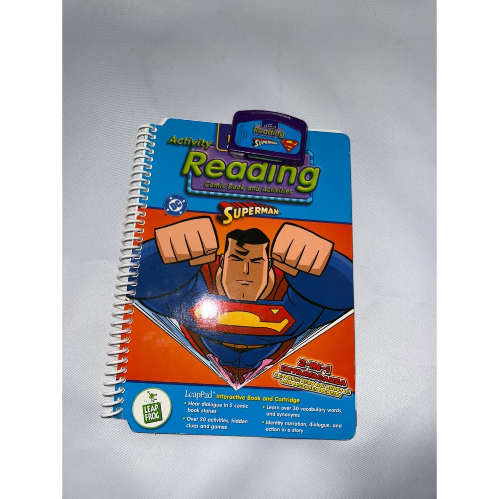 LeapFrog LeapPad Superman Reading Comic Book and Cartridge Leap 2 Grades 1-3